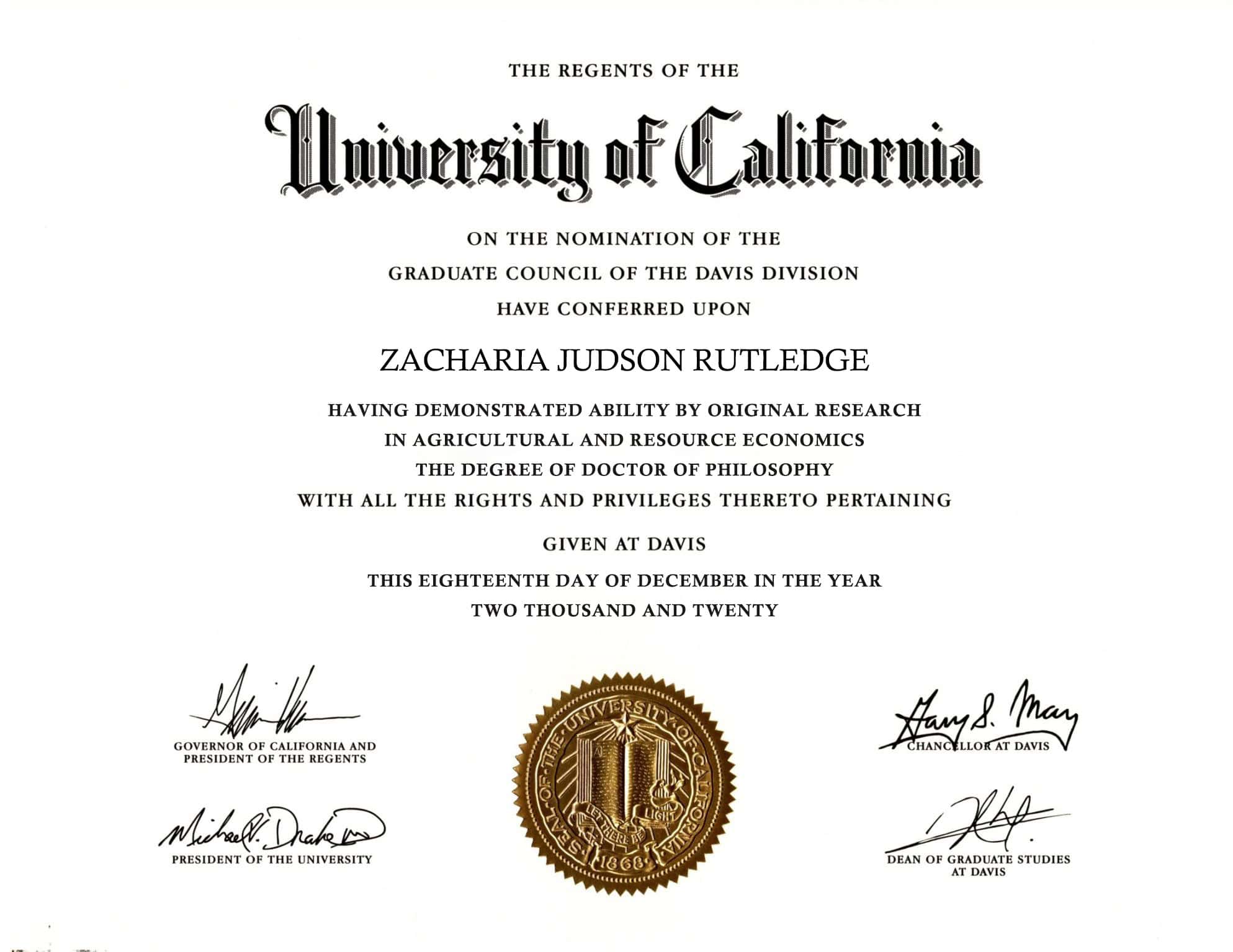 Authentic-Looking Fake certificate from UCLA University
