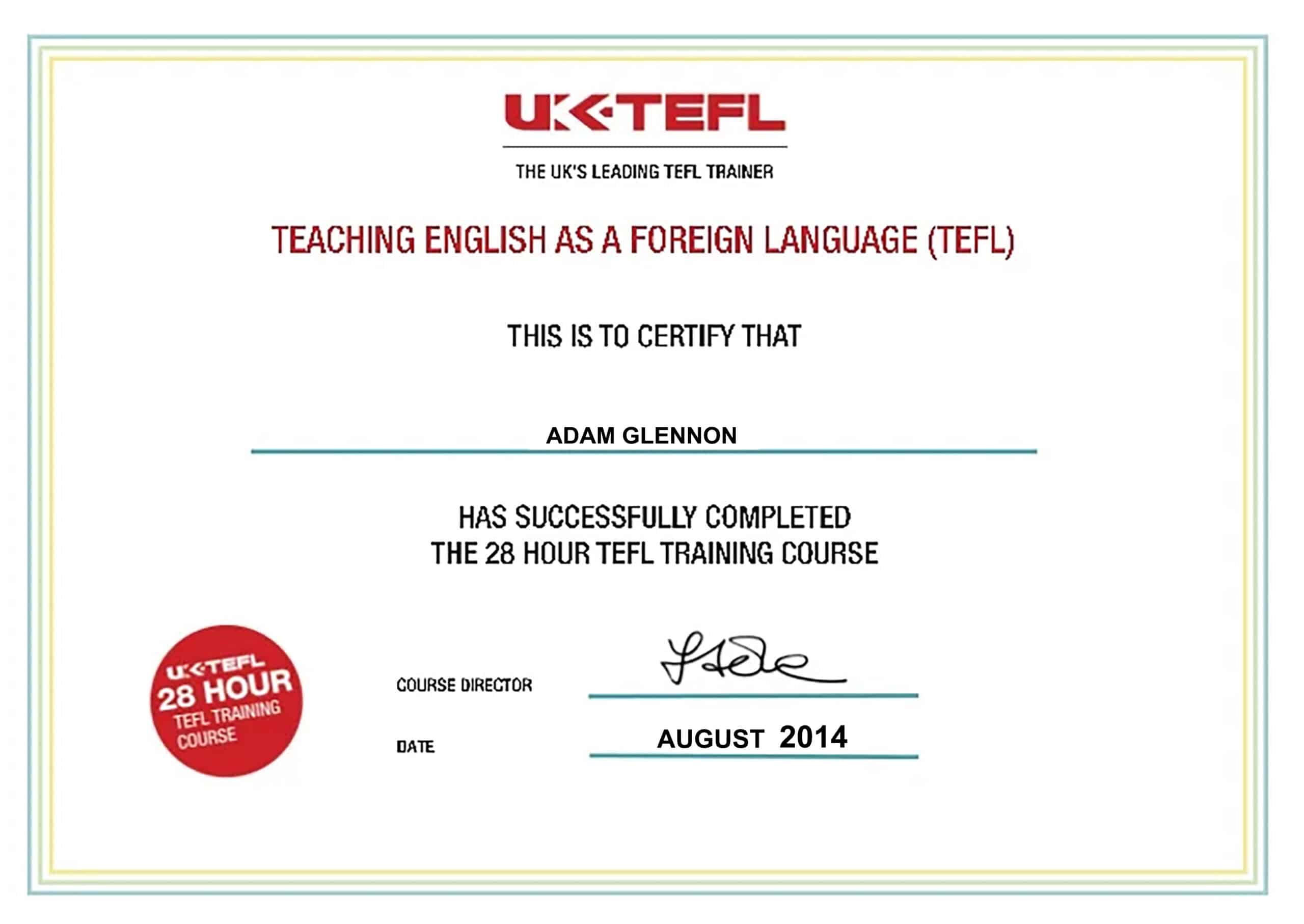 UK TEFL Certificate PSD Template UK TEFL Certificate PSD Template