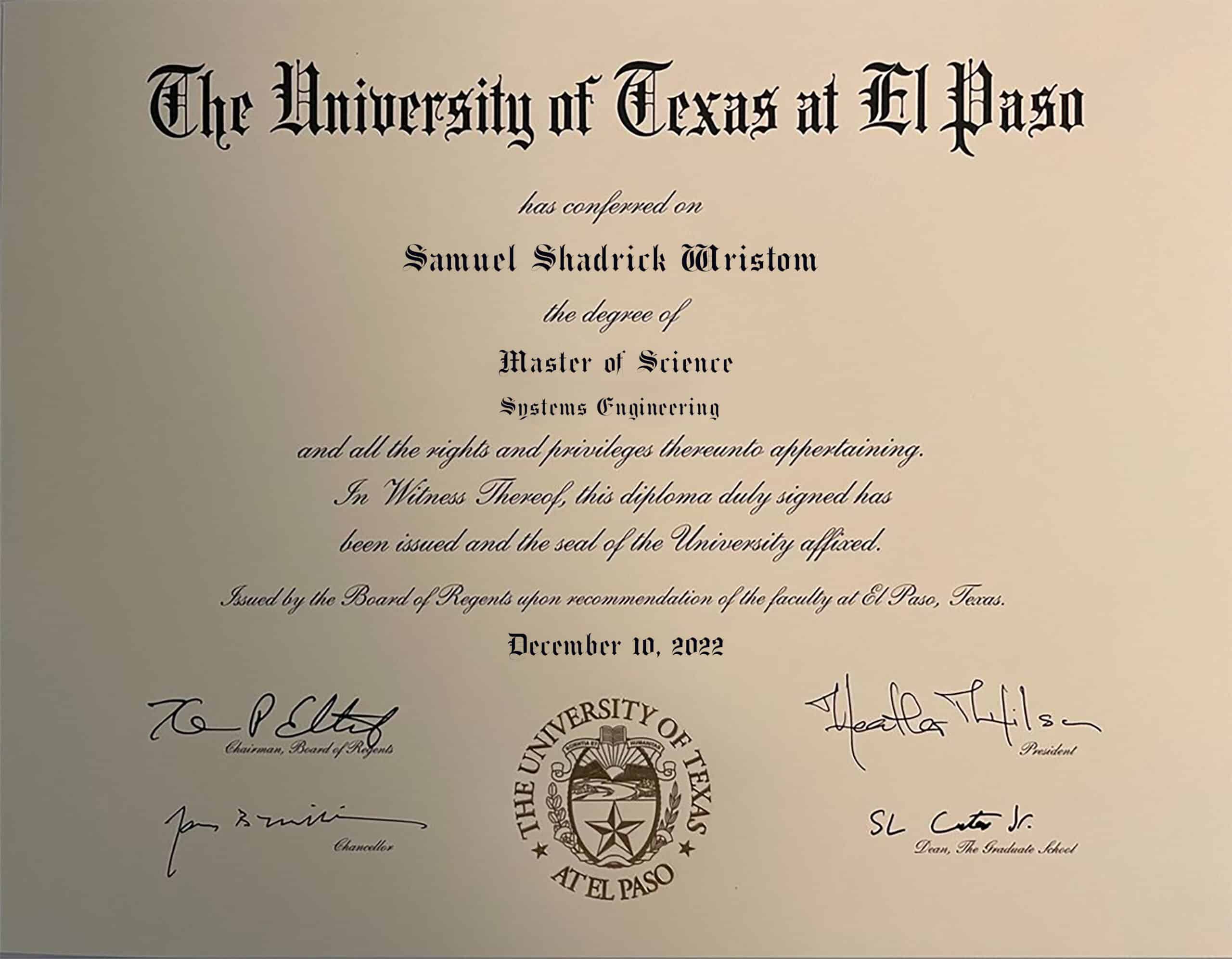 Authentic-Looking Fake certificate from UT El Paso University Authentic-Looking Fake certificate from UT El Paso University