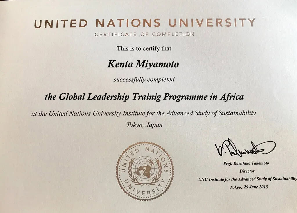 United Nations Authentic-Looking Fake certificate from United Nations University