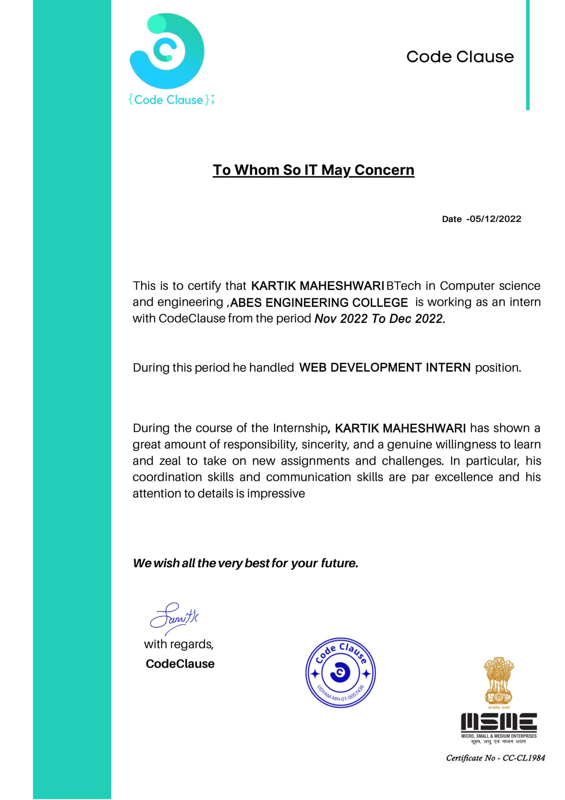 Stand Out with a Customizable code cloase Internship Certificate PSD Template