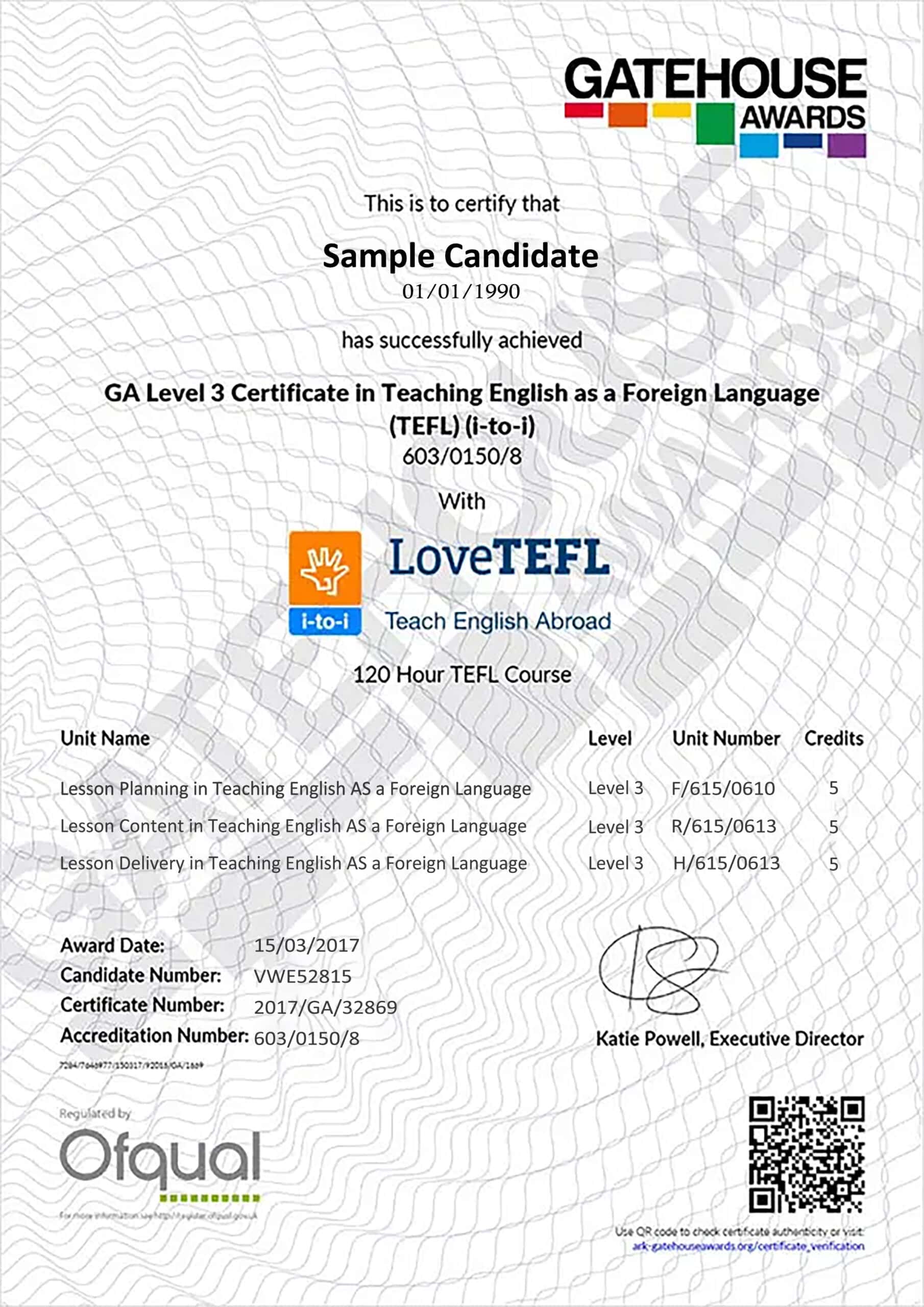 Gate House TEFL Certificate PSD Template