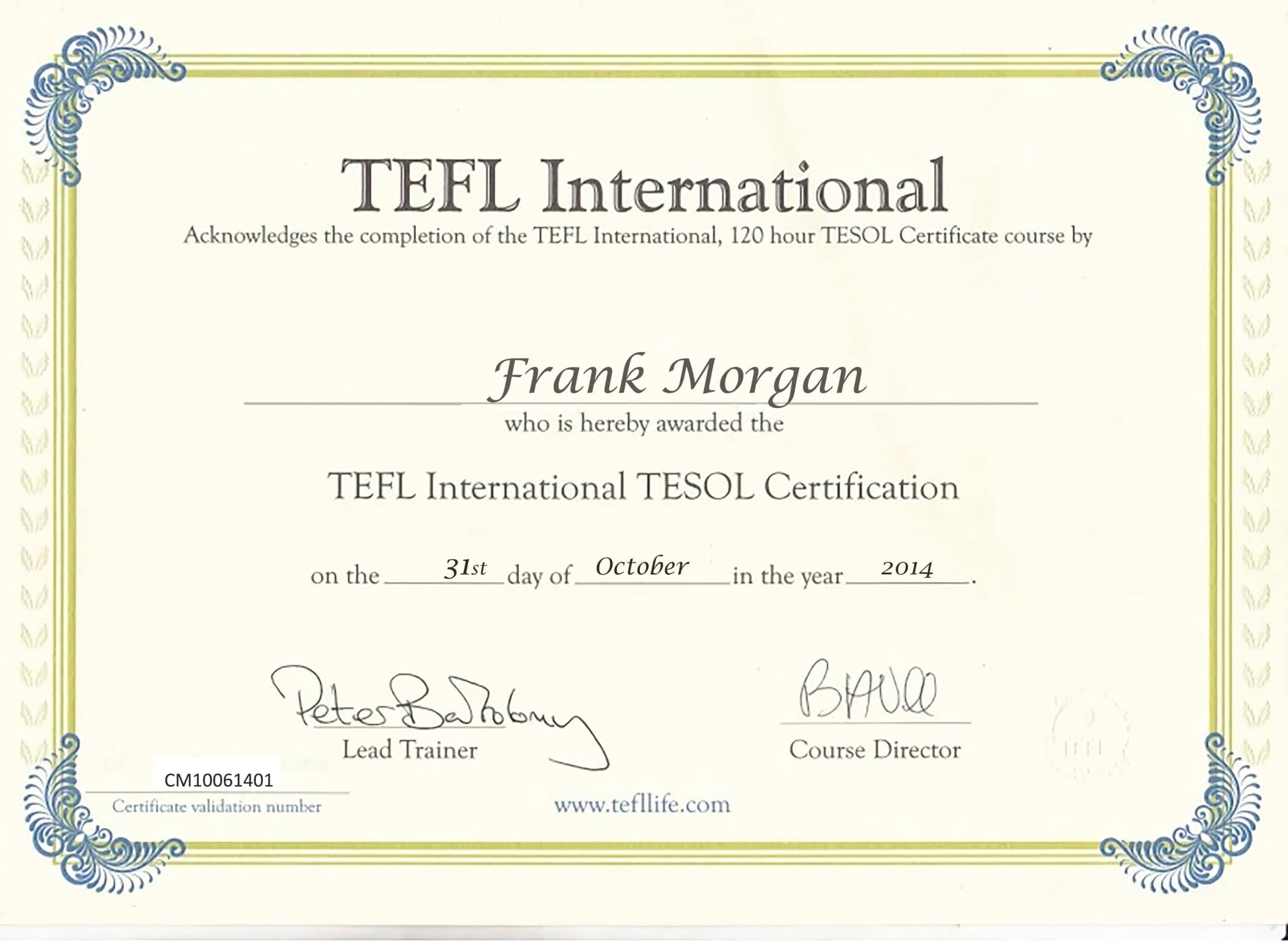 Teflife TEFL Certificate PSD Template Teflife TEFL Certificate PSD Template