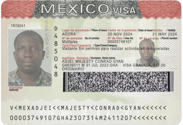 mexico-visa Mexico Tourist Visa PSD Template, High Quality