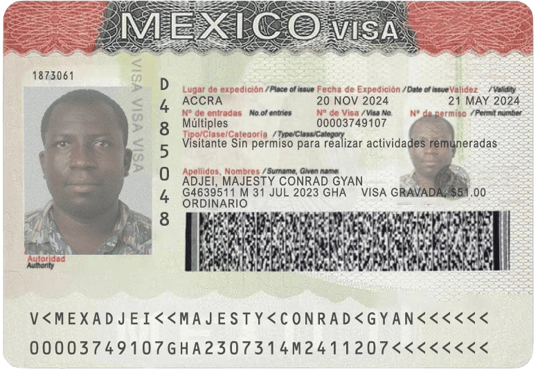 mexico-visa Mexico Tourist Visa PSD Template, High Quality