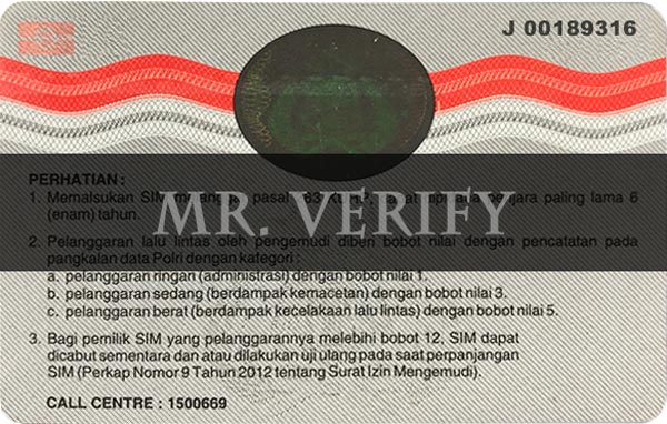 Indonesia Driver License PSD Template