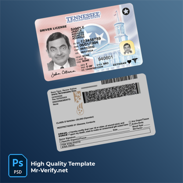 Explore Our Tennessee Driver License PSD Template