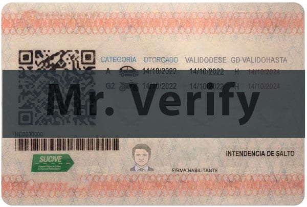 Uruguay driver license editable template