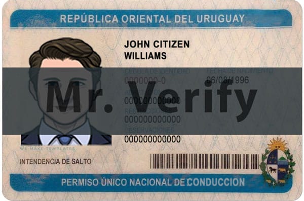 Uruguay driving license PSD template