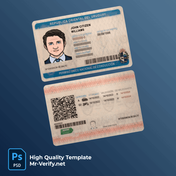 Uruguay driver license PSD Uruguay driver license psd template