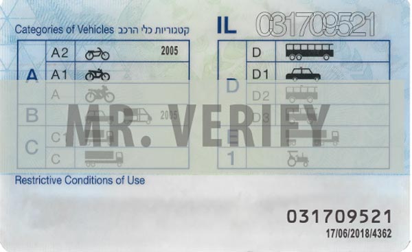 Buy Israel driver license template