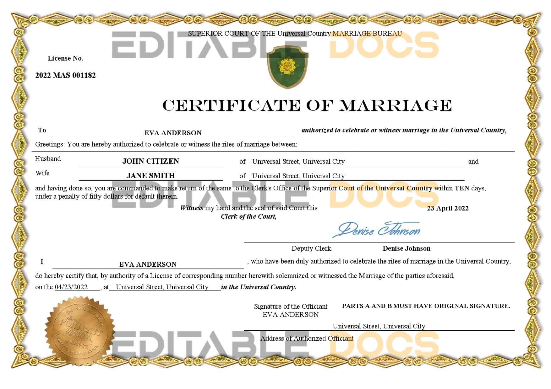 shadow universal Marriage Certificate shadow universal Marriage Certificate