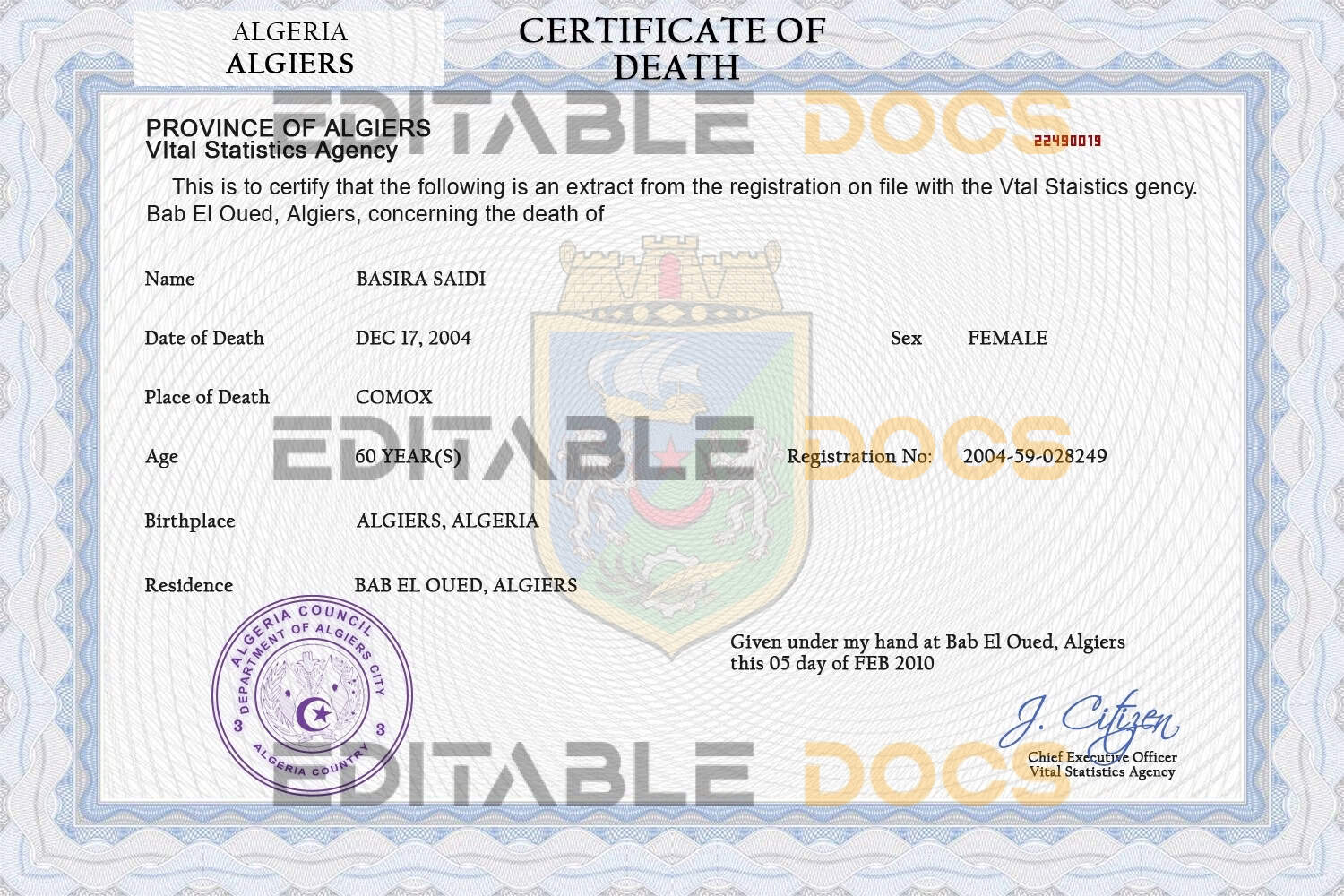 Algeria-vital-record-death-certificate-PSD-template-fully-editable.jpg Algeria vital record death certificate PSD template