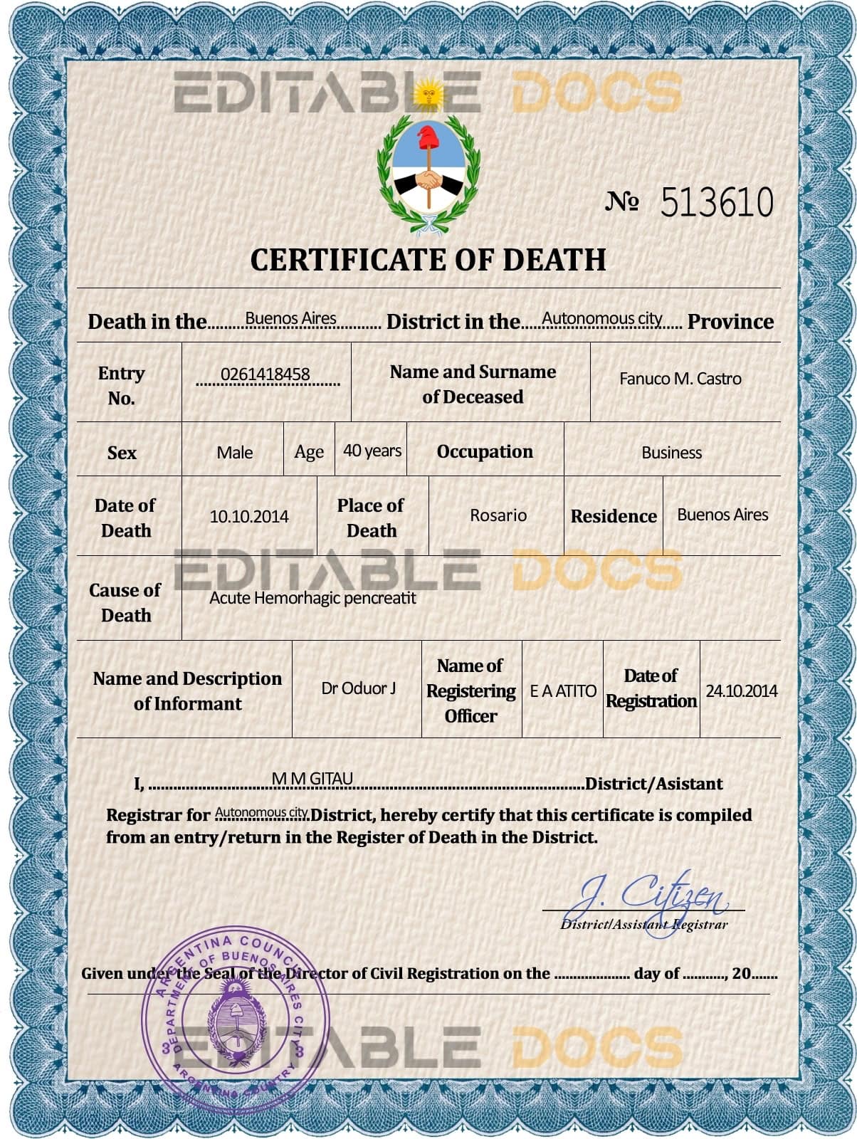 Argentina-death-certificate-PSD-template-completely-editable.jpg Argentina death certificate PSD template