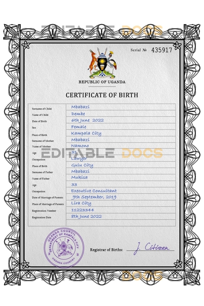 Authentic-Uganda-Birth-Certificate-Template-Customize-and-Download-Online.jpg Authentic Uganda Birth Certificate Template