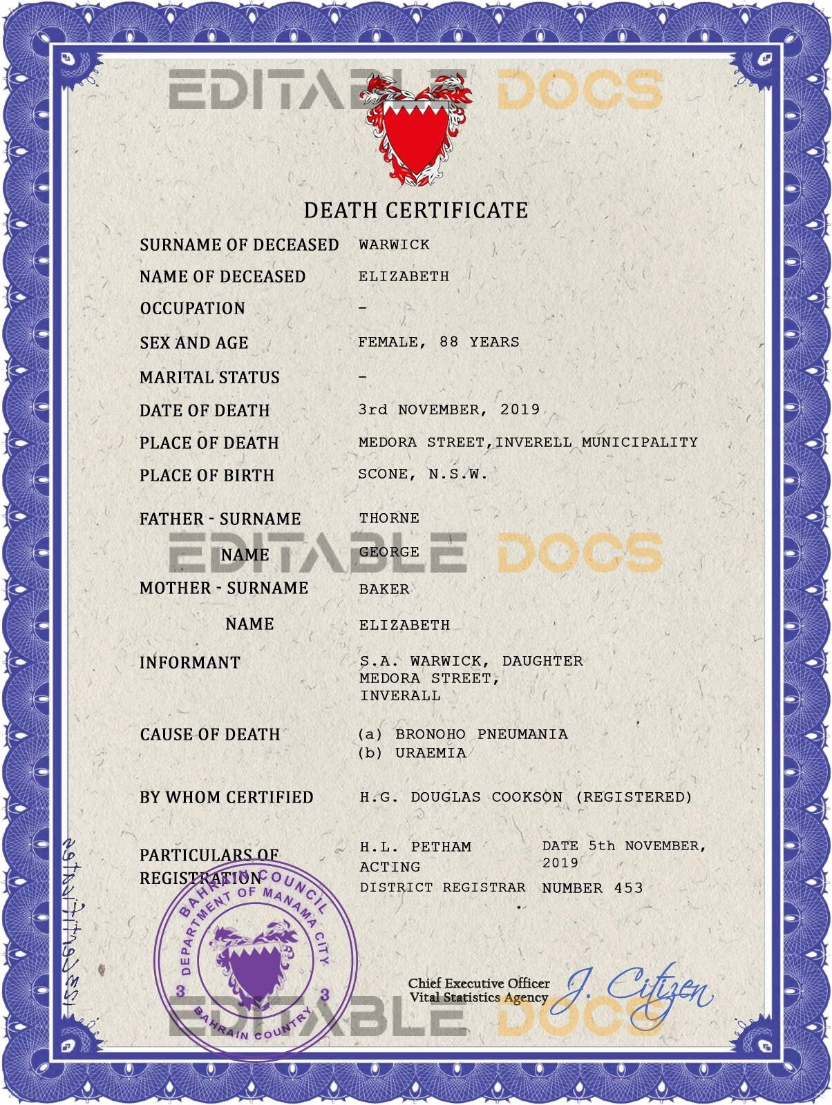 Bahrain-death-certificate-PSD-template-completely-editable.jpg Bahrain death certificate PSD template