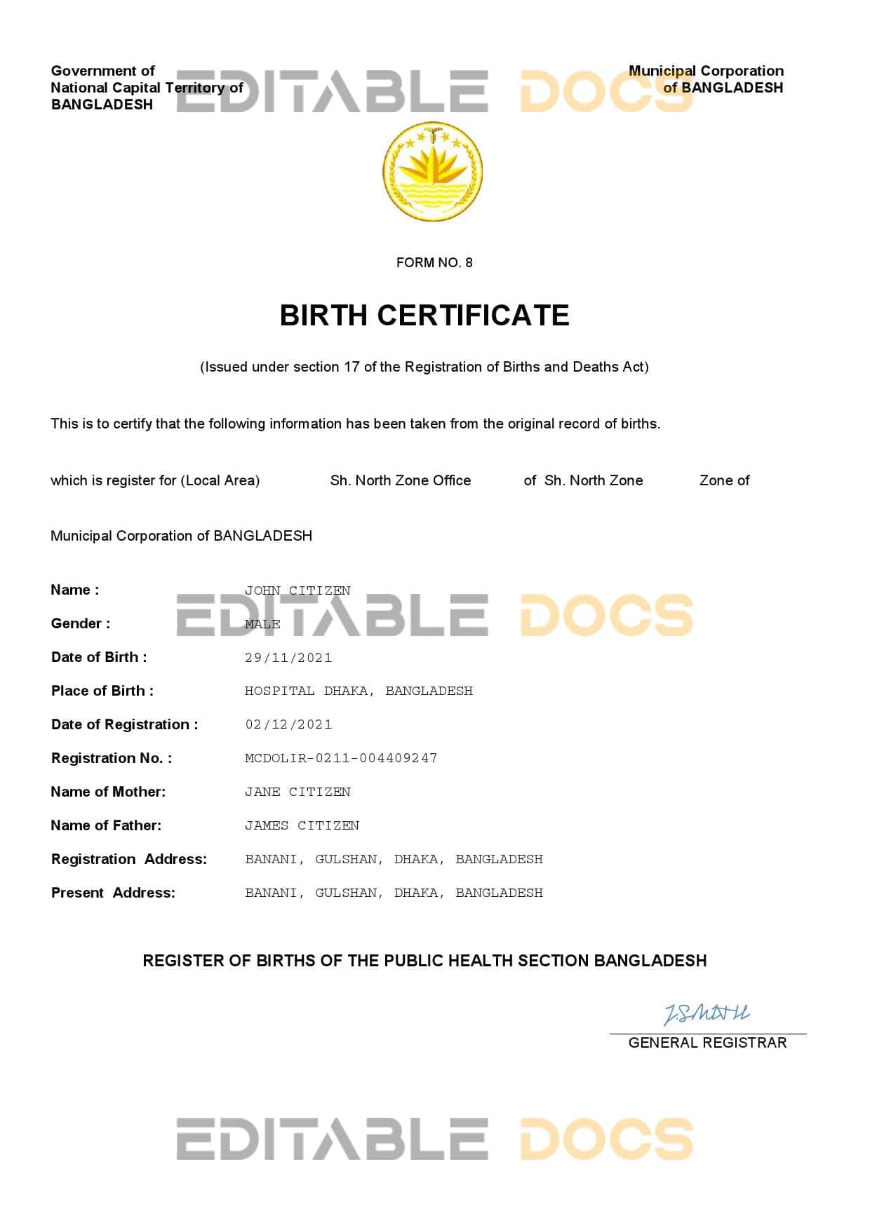 Bangladesh-birth-certificate.jpg Bangladesh vital record birth certificate Word and PDF template