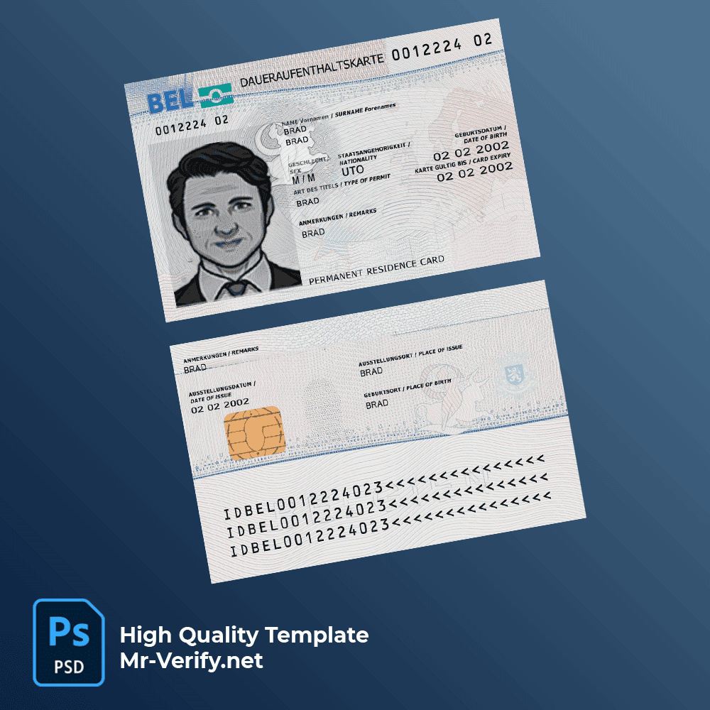 Belgium-residence-permit-mrverify Belgium residence permit card PSD template
