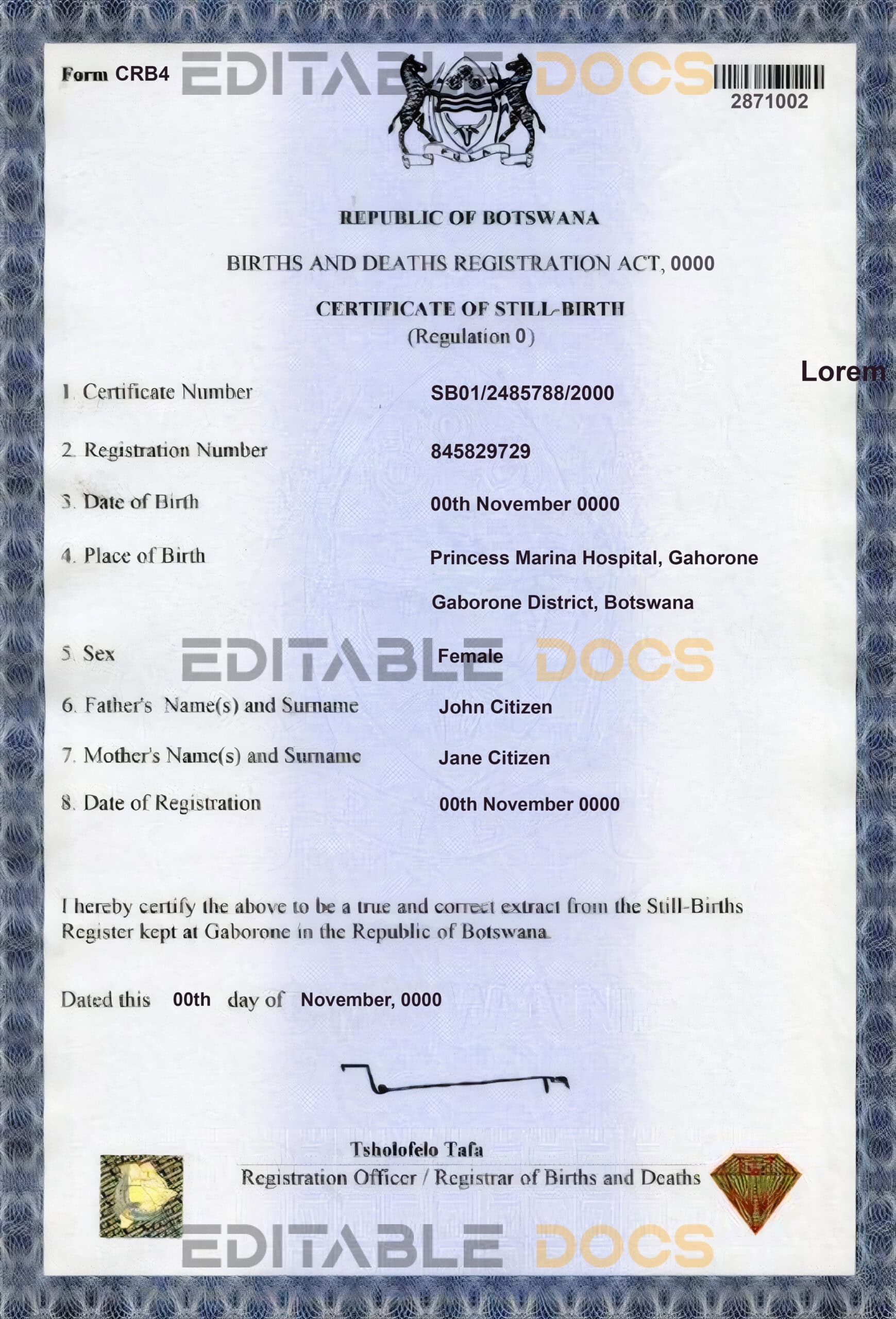 Botswana-birth-certificate-template-in-PSD-format-fully-editable-scaled-1.jpg Botswana birth certificate template in PSD format