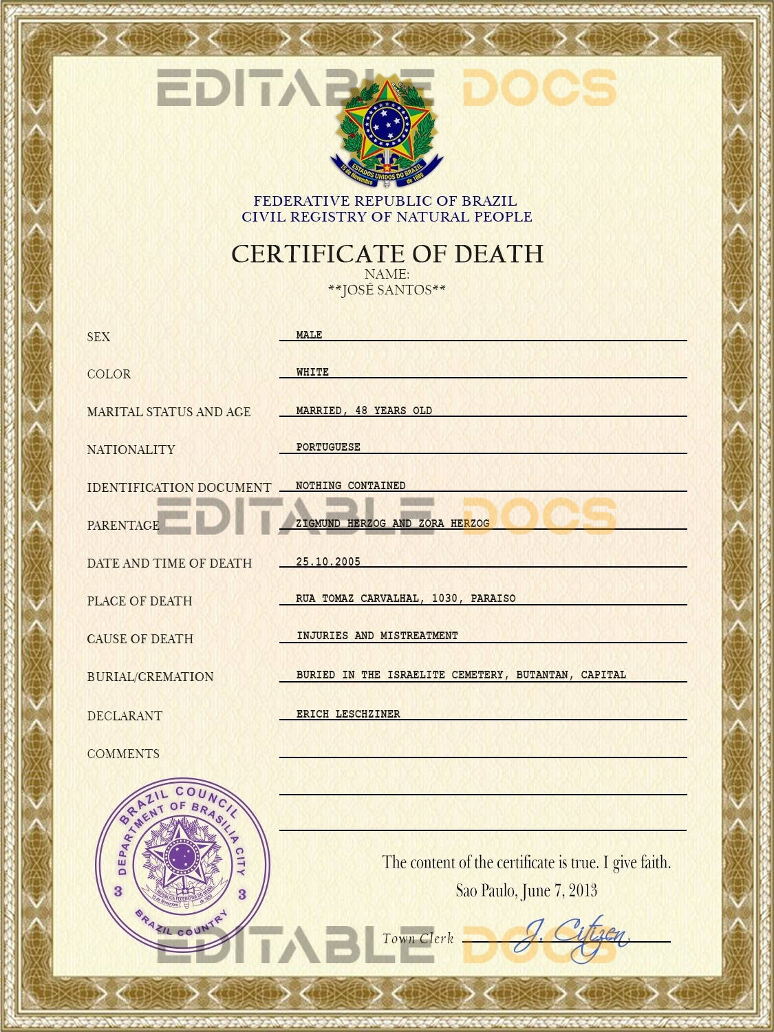Brazil-death-certificate-PSD-template-completely-editable.jpg Brazil death certificate PSD template