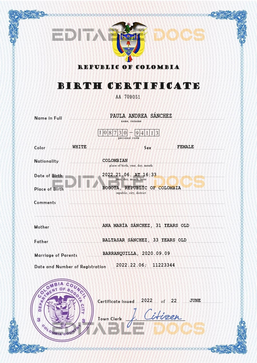 Colombia-birth-certificate-PSD-template-completely-editable.jpg Colombia birth certificate PSD template