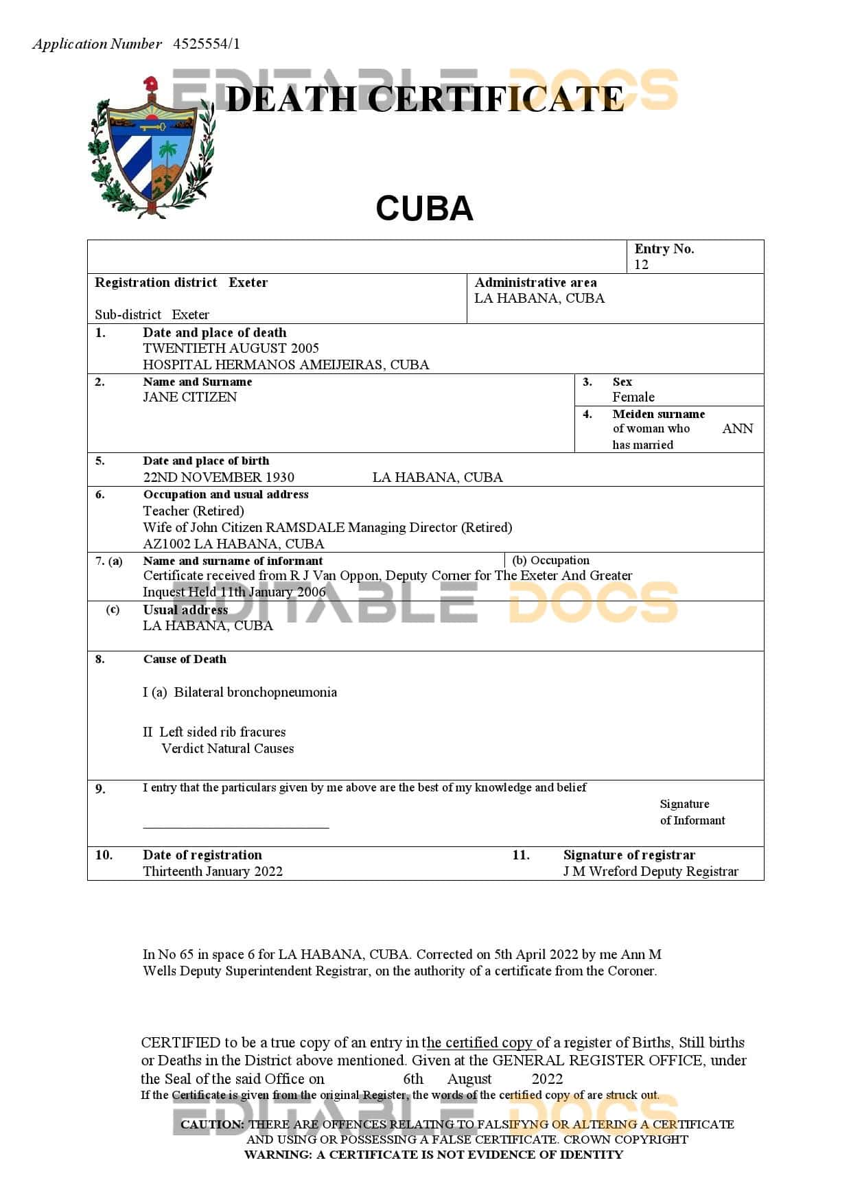 Cuba-death-certificate.jpg Cuba death certificate Word and PDF template