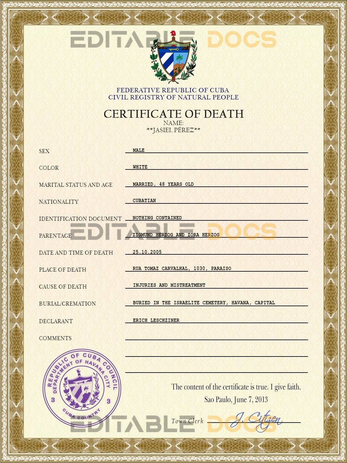 Cuba-vital-record-death-certificate-PSD-template-completely-editable.jpg Cuba vital record death certificate PSD template