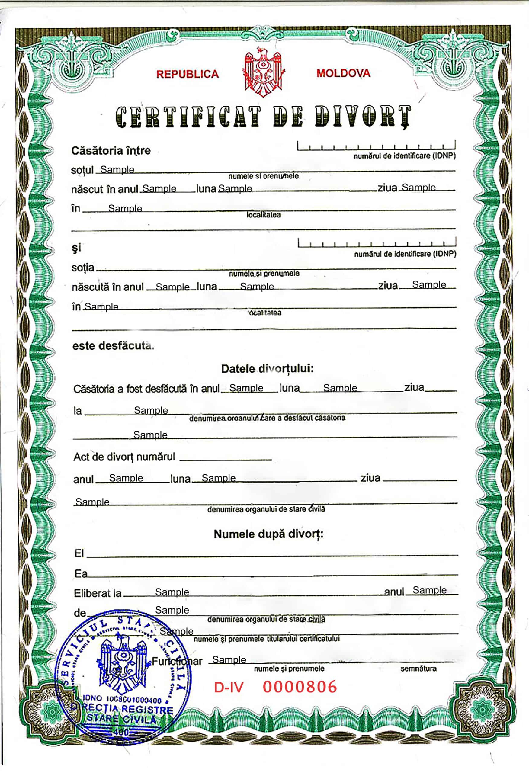 Easily Customize Moldova Divorce Certificate with Realistic word Templates