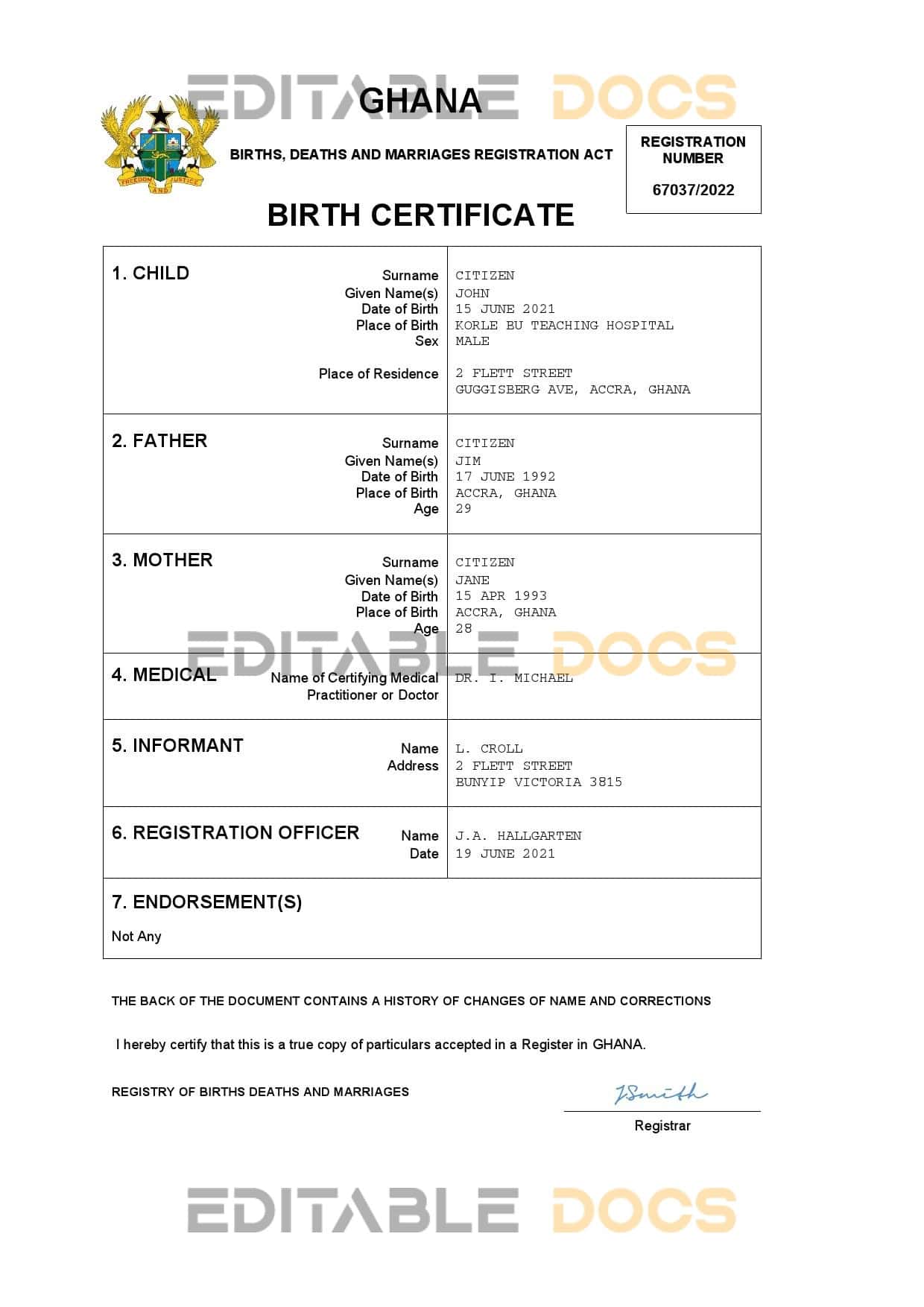 Ghana-birth-certificate.jpg Ghana vital record birth certificate Word and PDF template