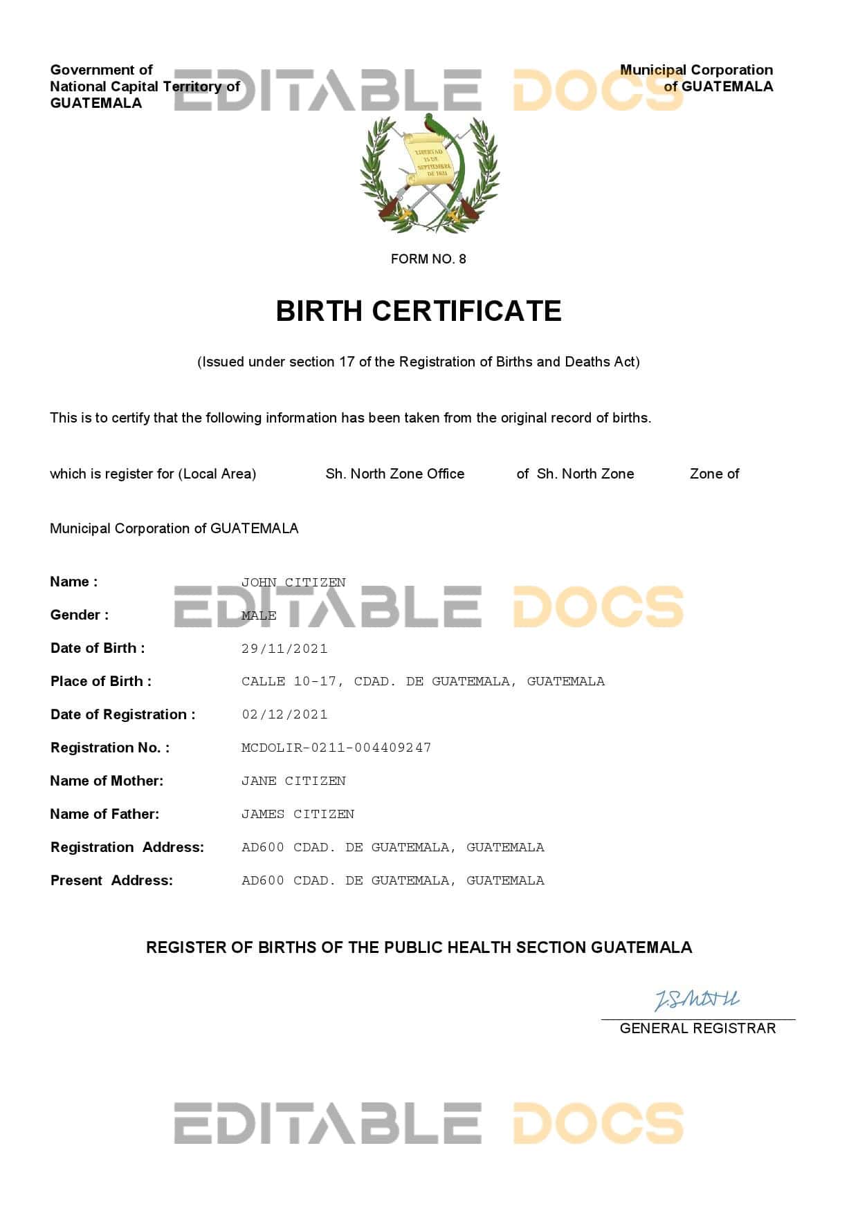 Guatemala-birth-certificate.jpg Guatemala birth certificate Word and PDF template
