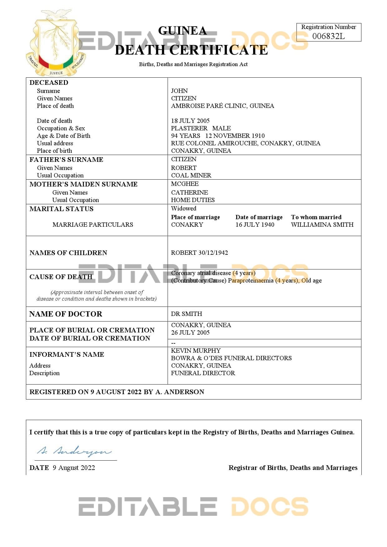 Guinea-death-certificate.jpg Guinea death certificate Word and PDF template