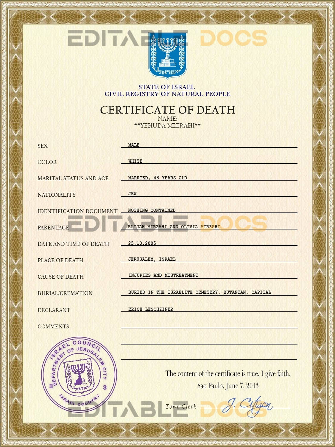 Israel-death-certificate-PSD-template-completely-editable.jpg Israel death certificate PSD template