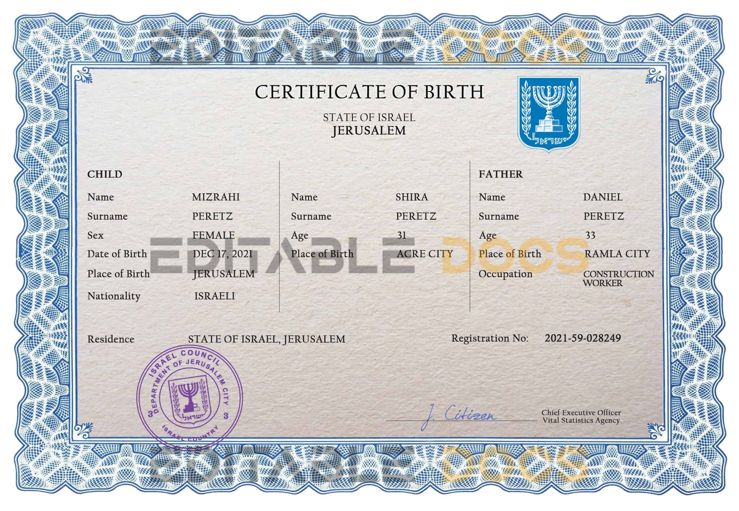 Israel-vital-record-birth-certificate-PSD-template-completely-editable-scaled-1.jpg Israel vital record birth certificate PSD template