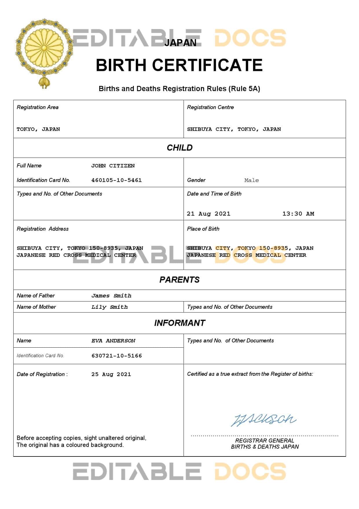 Japan-birth-certificate.jpg Japan birth certificate Word and PDF template