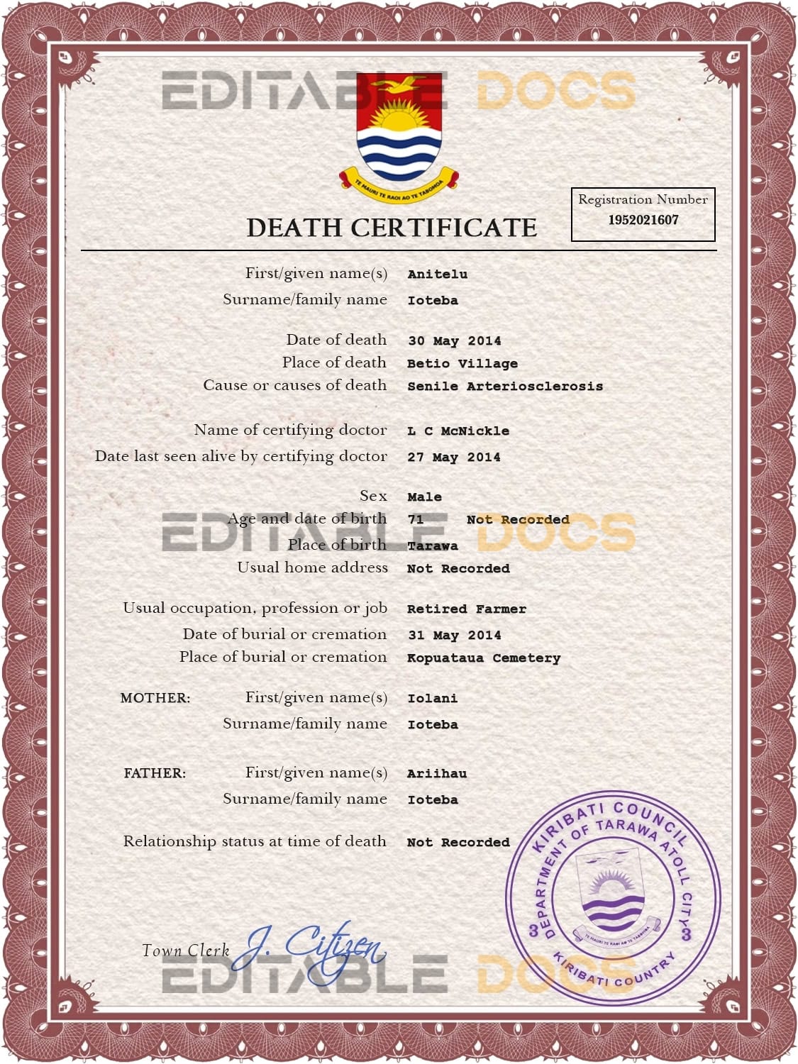 Kiribati-death-certificate-PSD-template-completely-editable.jpg Kiribati death certificate PSD template