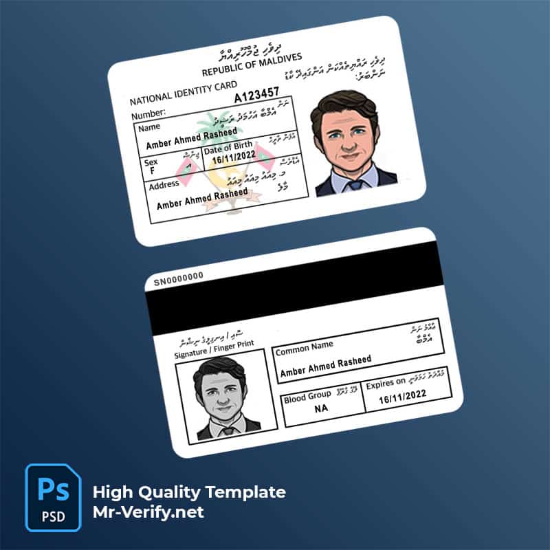 Maldives-id-card-mrverify Maldives id card PSD template