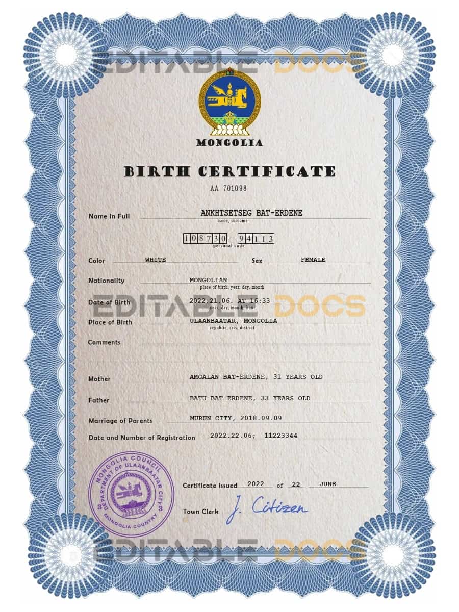 Mongolia-birth-certificate-PSD-template-completely-editable.jpg Mongolia birth certificate PSD template