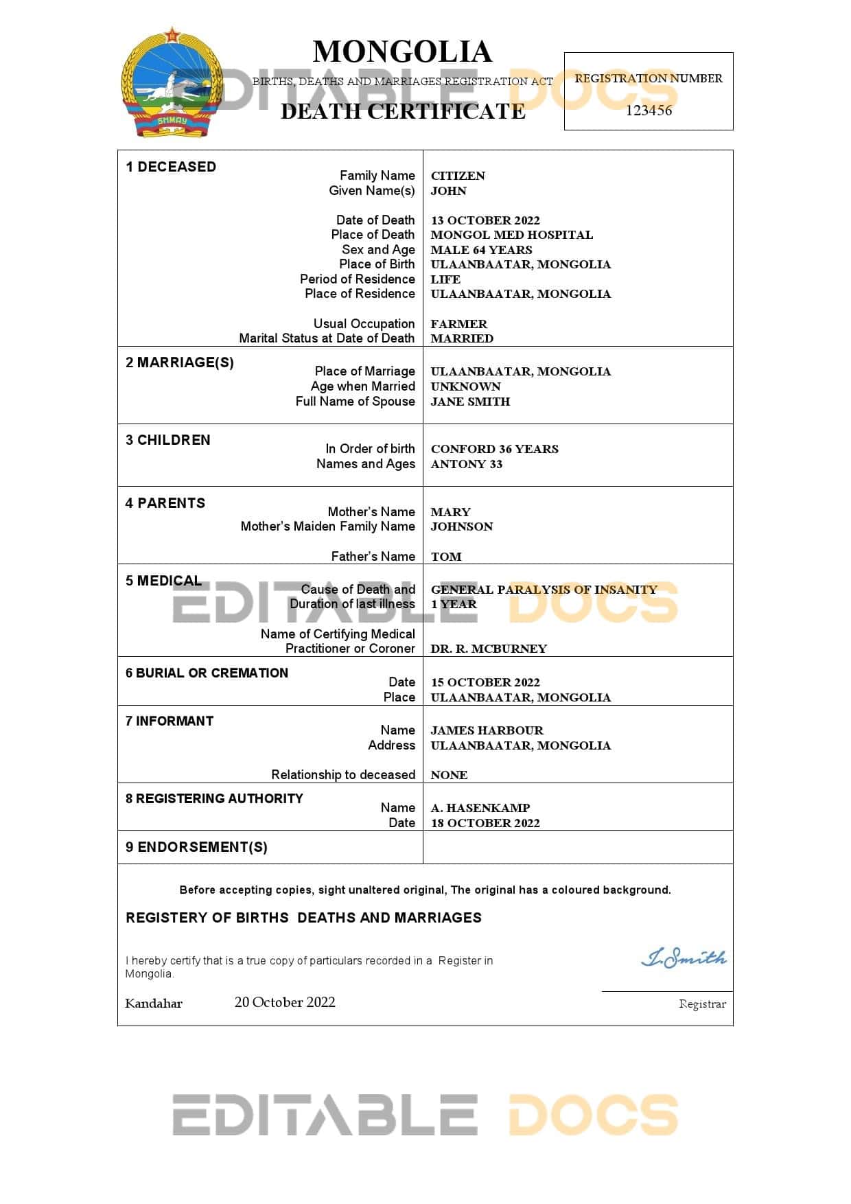 Mongolia-certificate.jpg Mongolia birth certificate Word and PDF template
