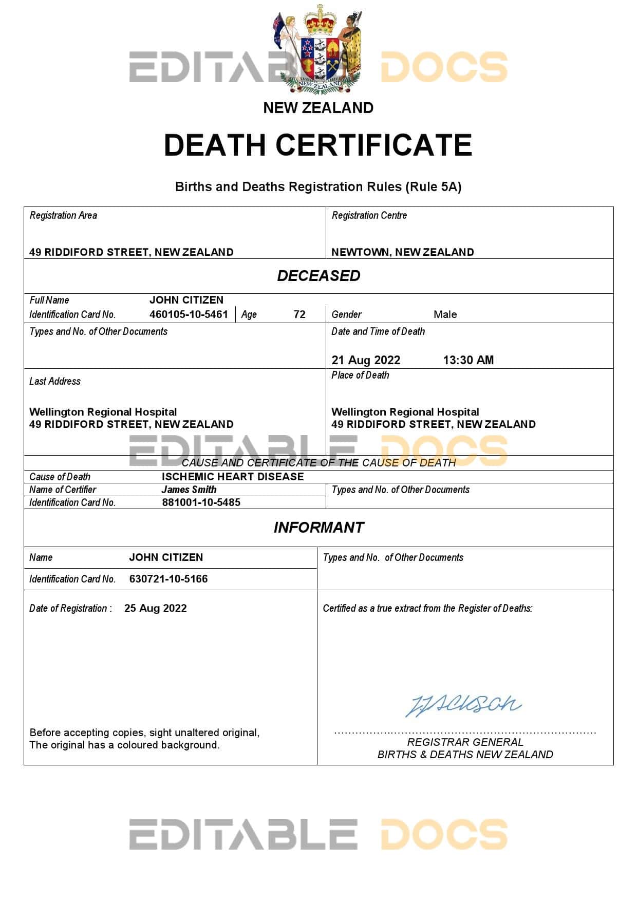 New-zealand-death-certificate.jpg New Zealand death certificate Word and PDF template