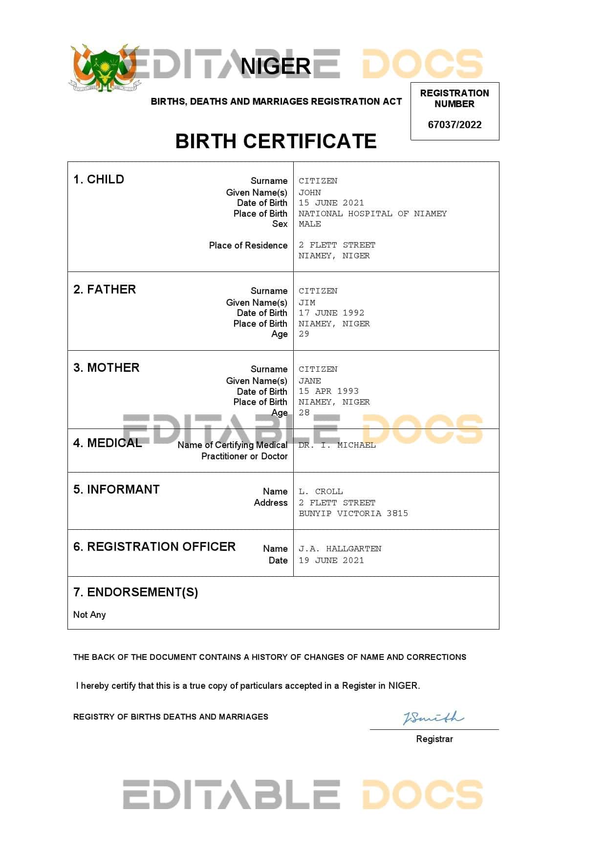 Niger-birth-certificate.jpg Niger birth certificate Word and PDF template
