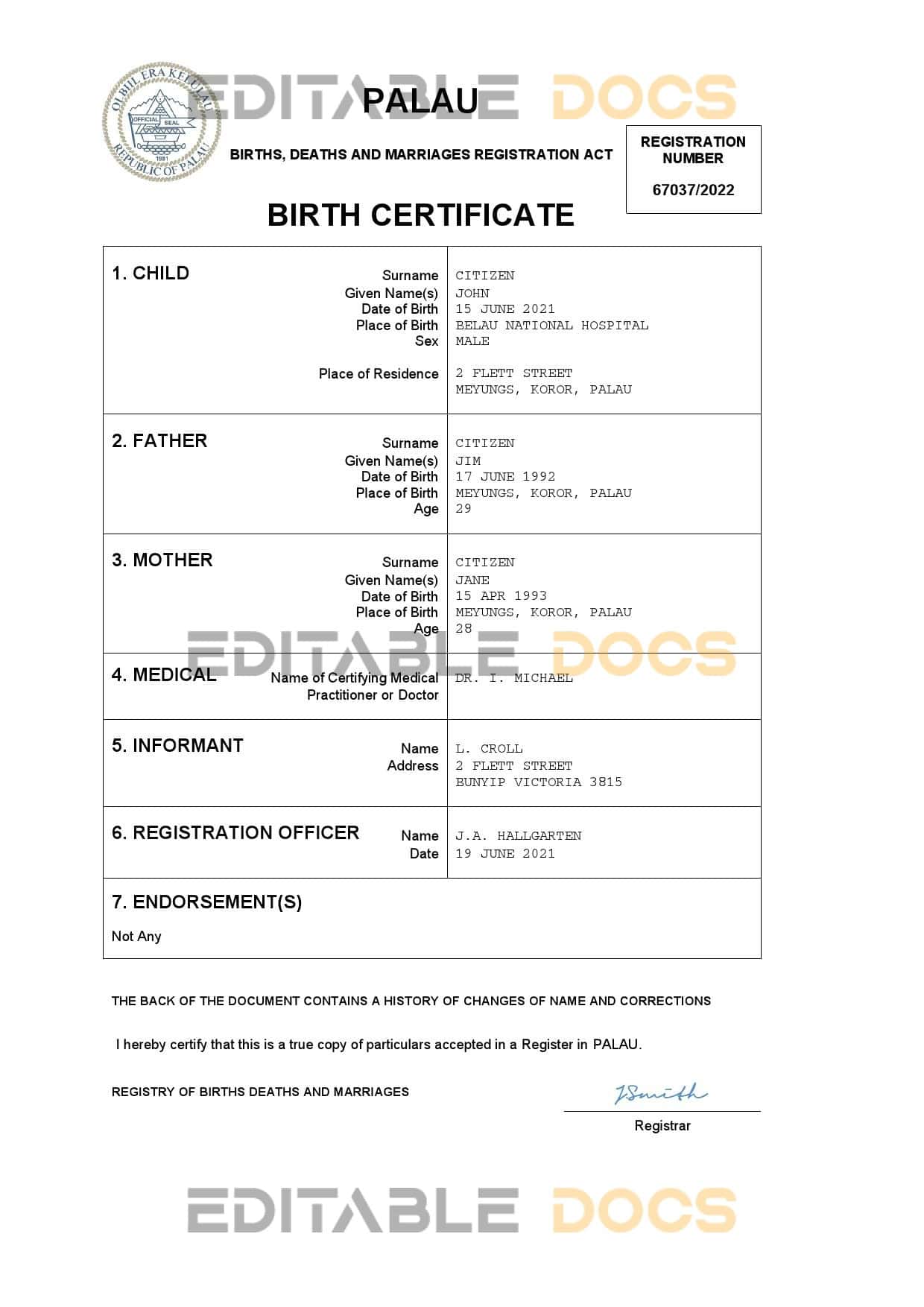 Palau-birth-certificate.jpg Palau birth certificate Word and PDF template