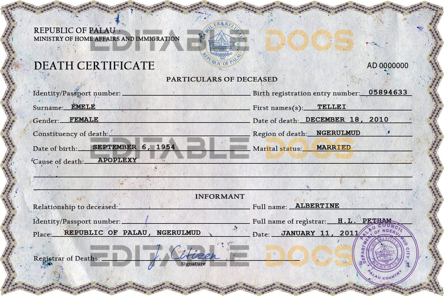 Palau-death-certificate-PSD-template-completely-editable.jpg Palau death certificate PSD template