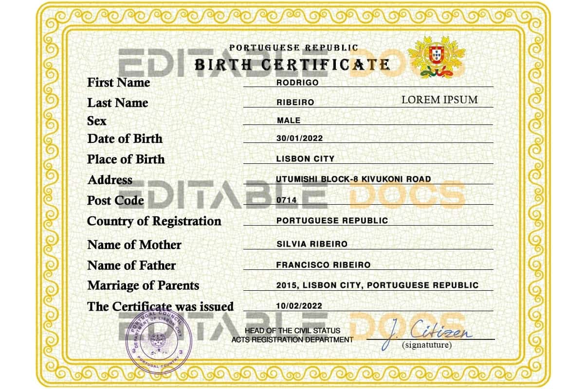 Portugal-vital-record-birth-certificate-PSD-template-fully-editable.jpg Portugal vital record birth certificate PSD template