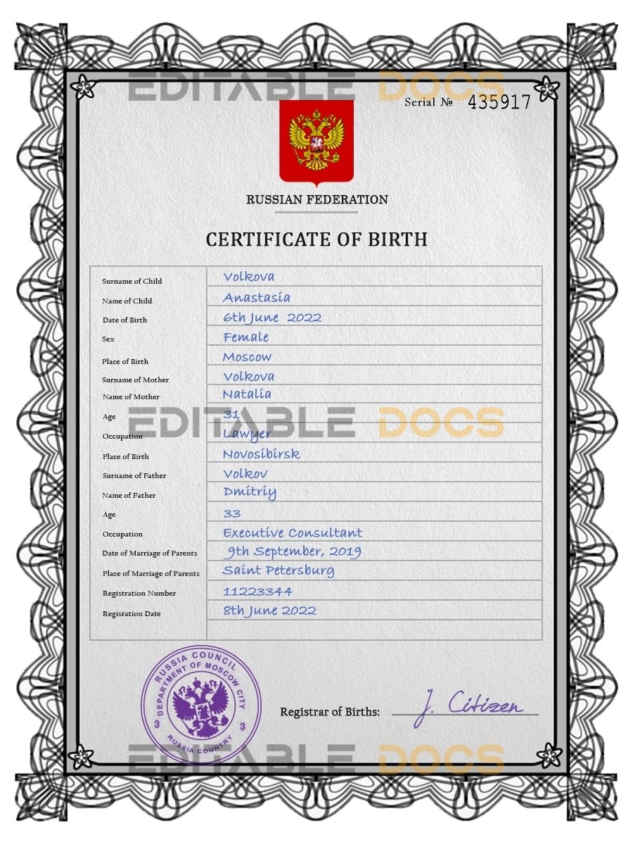 Russia-birth-certificate-copy.jpg Russia vital record birth certificate PSD template
