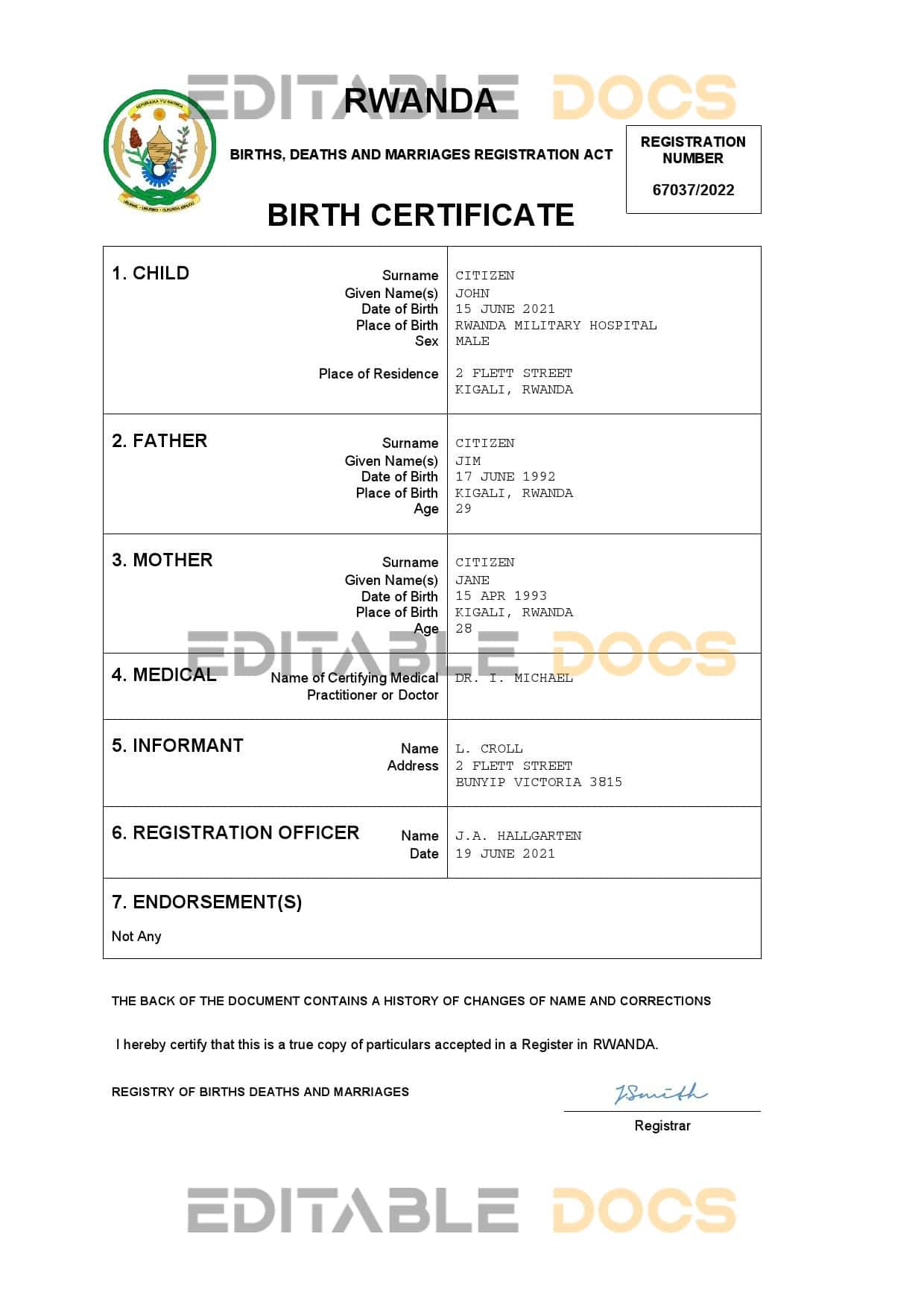 Rwanda-birth-certificate.jpg Rwanda birth certificate Word and PDF template