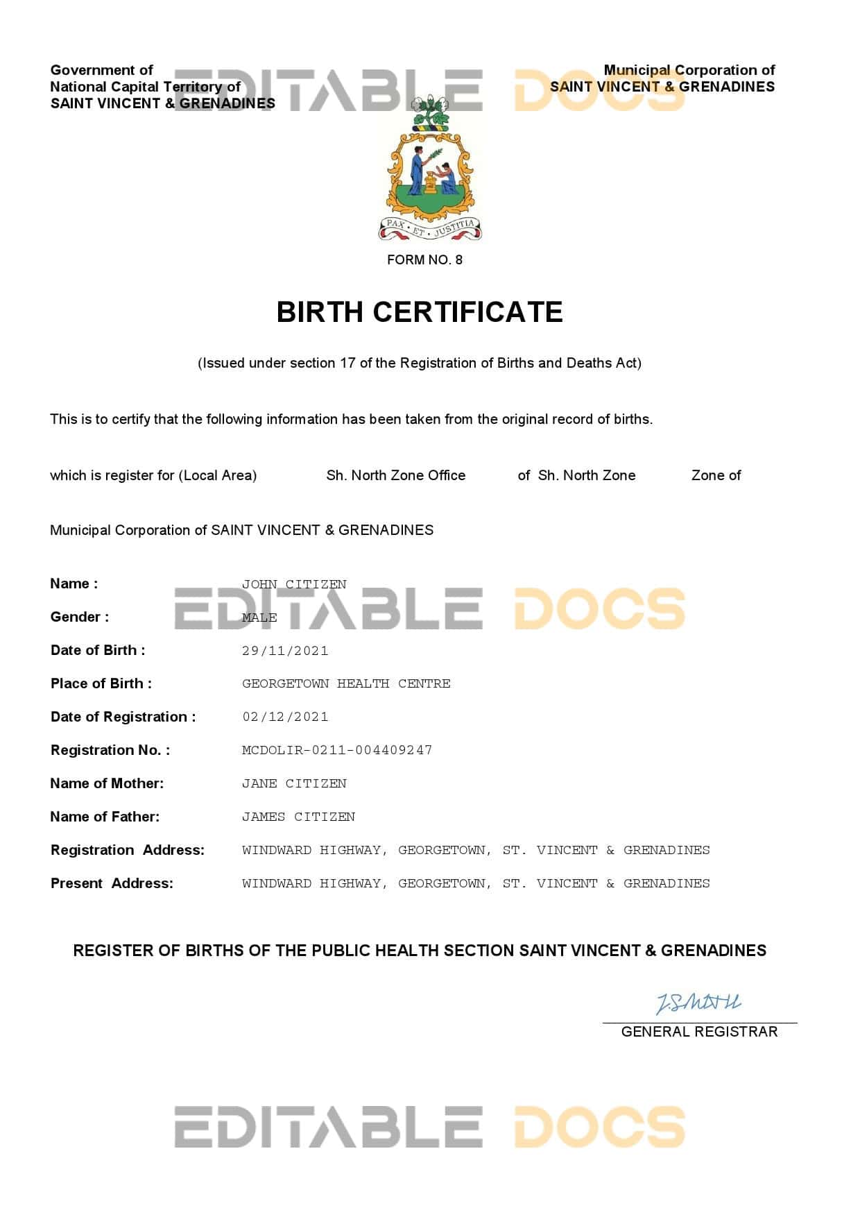 Saint-Vincent-Grenadines-birth-certificate.jpg Saint Vincent & Grenadines vital record birth certificate Word and PDF template