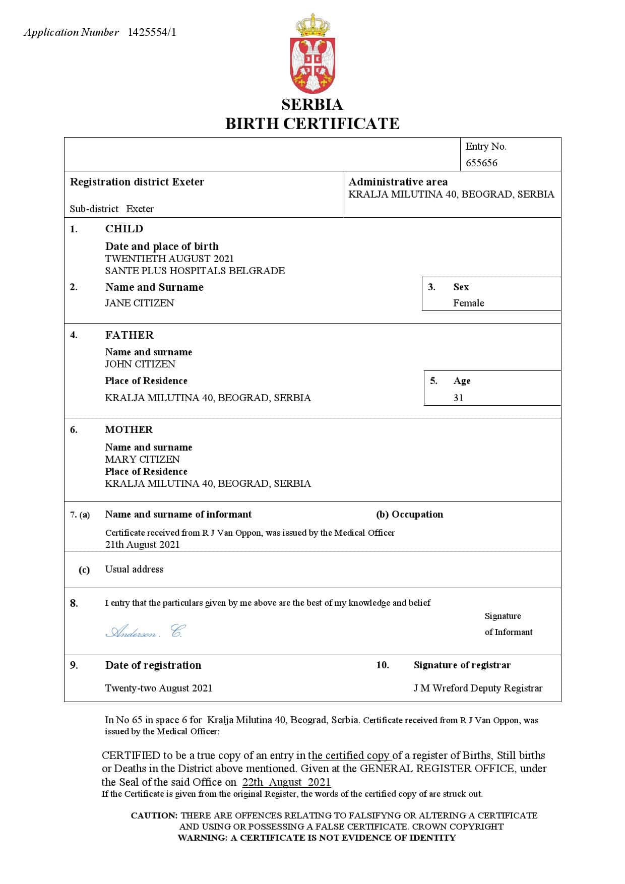 Serbia-birth-certificate.jpg Serbia birth certificate Word and PDF template