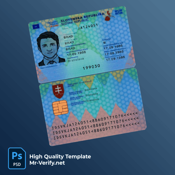 Slovakia ID Card Psd Template new version