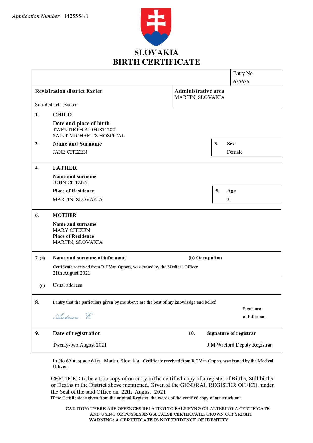 Slovakia-birth.jpg Slovakia birth certificate Word and PDF template
