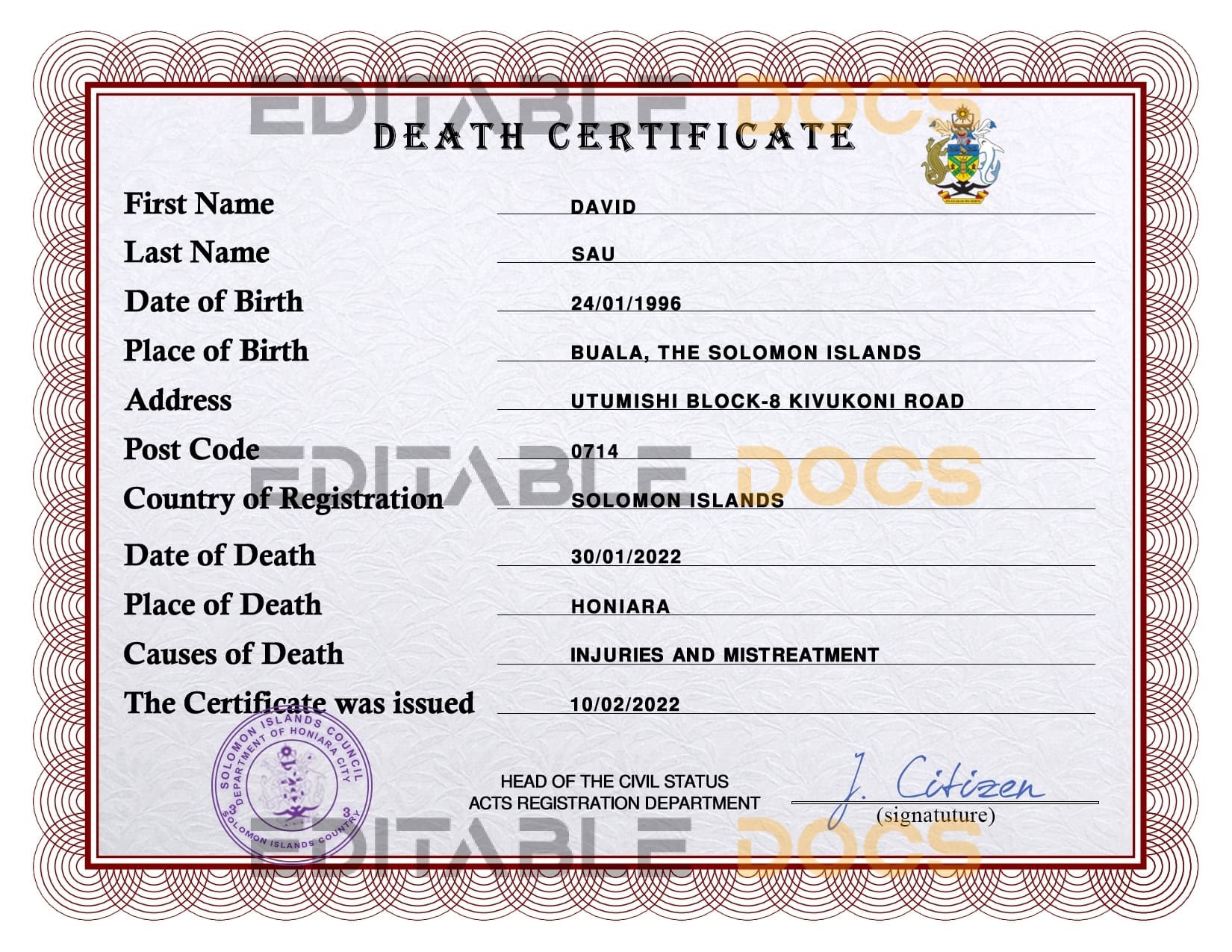 Solomon-vital-record-death-certificate-PSD-template-fully-editable.jpg Solomon vital record death certificate PSD template